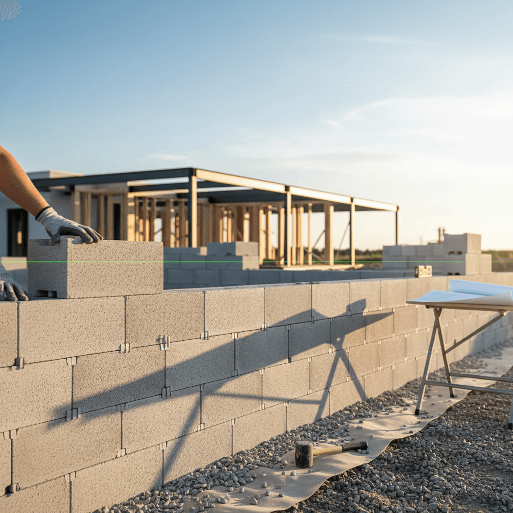 Errichtung einer mörtellosen Beton-Fundamentmauer: Eine praktische Anleitung